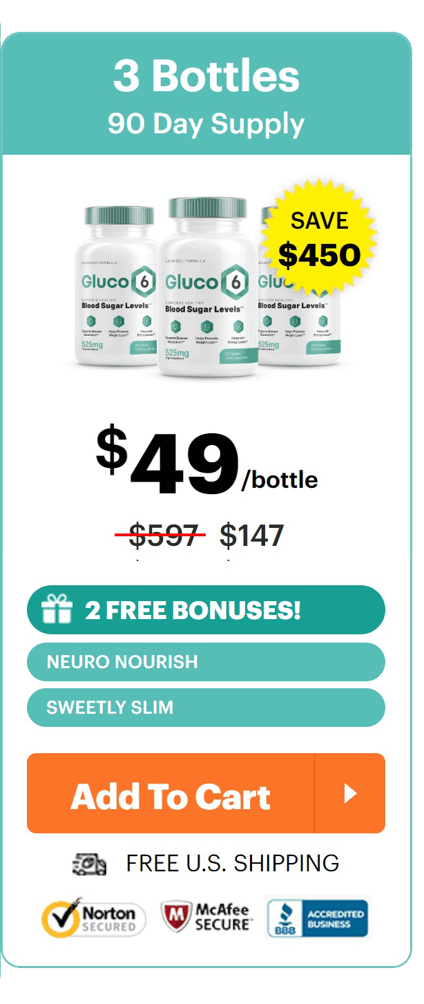 gluco6 3 bottles price list